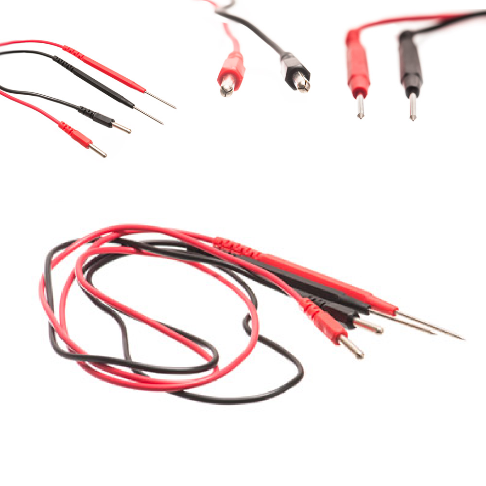 Black/Red 1.8M Replacement Test Leads 4mm Banana Plugs to Prod End