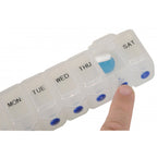 Deluxe Weekday Push Button Release Pill Dispenser with Text & Braille