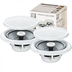 Pair Of E-audio 80w Round Ceiling Speakers 2 Way Moisture Resistant 4 Ohms
