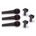 Pro Dynamic Vocal Kit 3 x Microphones, Holders, Leads, Stands & Case