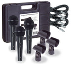 Pro Dynamic Vocal Kit 3 x Microphones, Holders, Leads, Stands & Case