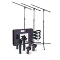 Pro Dynamic Vocal Kit 3 x Microphones, Holders, Leads, Stands & Case