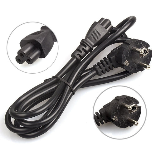 2M C5 2.5A Class 1 CEE7/7 EURO Clover Leaf Schuko Laptop Mains Power Lead 2M