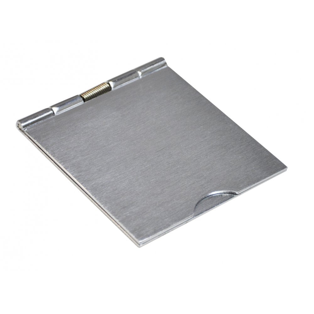 UK Mains Floor Socket 1 Gang 13A Stain Chrome Hinged Cover