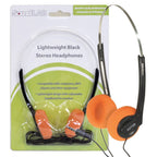 Lightweight Stereo Orange Pad Headphones for Schools Tour Companies Bulk