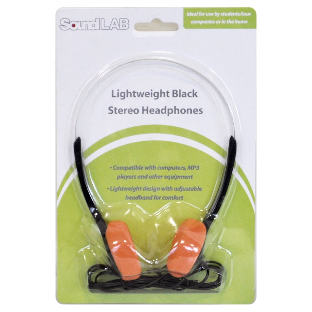 Lightweight Stereo Orange Pad Headphones for Schools Tour Companies Bulk