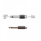 6.35mm Mono Jack Plug to RCA Phono Socket Adaptor