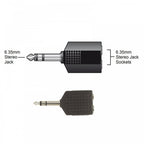 6.35mm Stereo Plug to 2 x 6.35mm Stereo Sockets Adaptor Splitter