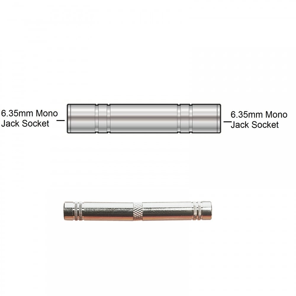 6.35mm Mono Jack Socket to Socket Coupler Adaptor