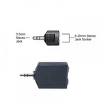 3.5mm Stereo Jack to 2 x 6.35mm 1/4" Stereo Sockets Adapter