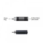 RCA Phono Plug to 6.35mm 1/4" Mono Jack Socket Adapter