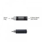 RCA Phono Plug to 6.35mm 1/4" Stereo Jack Socket Adapter