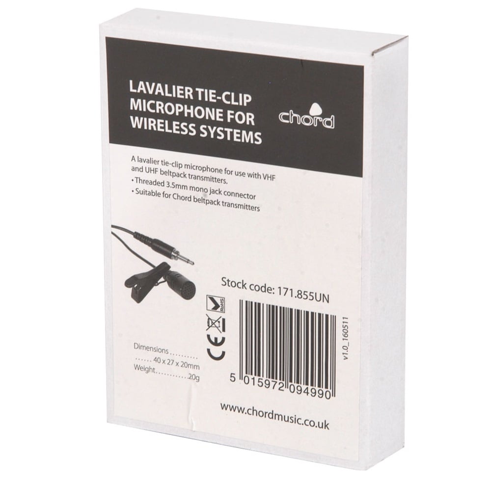 Lapel / Lavalier Microphone For Wireless Systems QU4 HU6 QRPA QXPA DT50