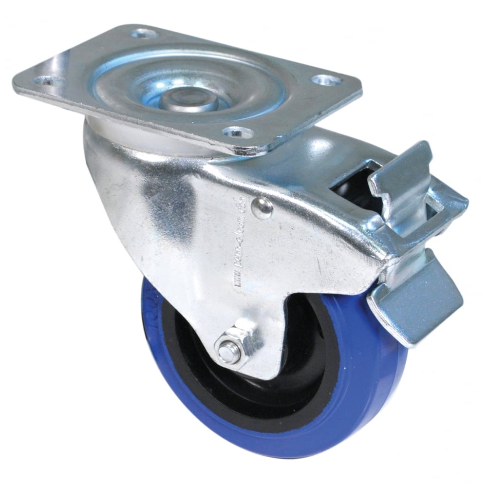 Heavy Duty Swivel Castor 100mm PU Trolley Wheels with Foot Brake