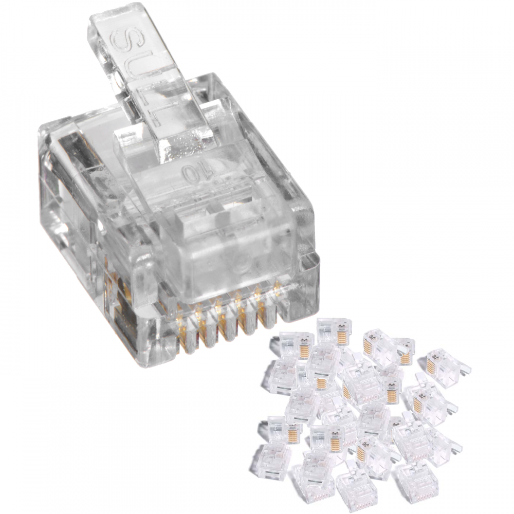 20pc RJ12 6 Position 6 Conductor Modular Plugs Phone ADSL Network 6P6C