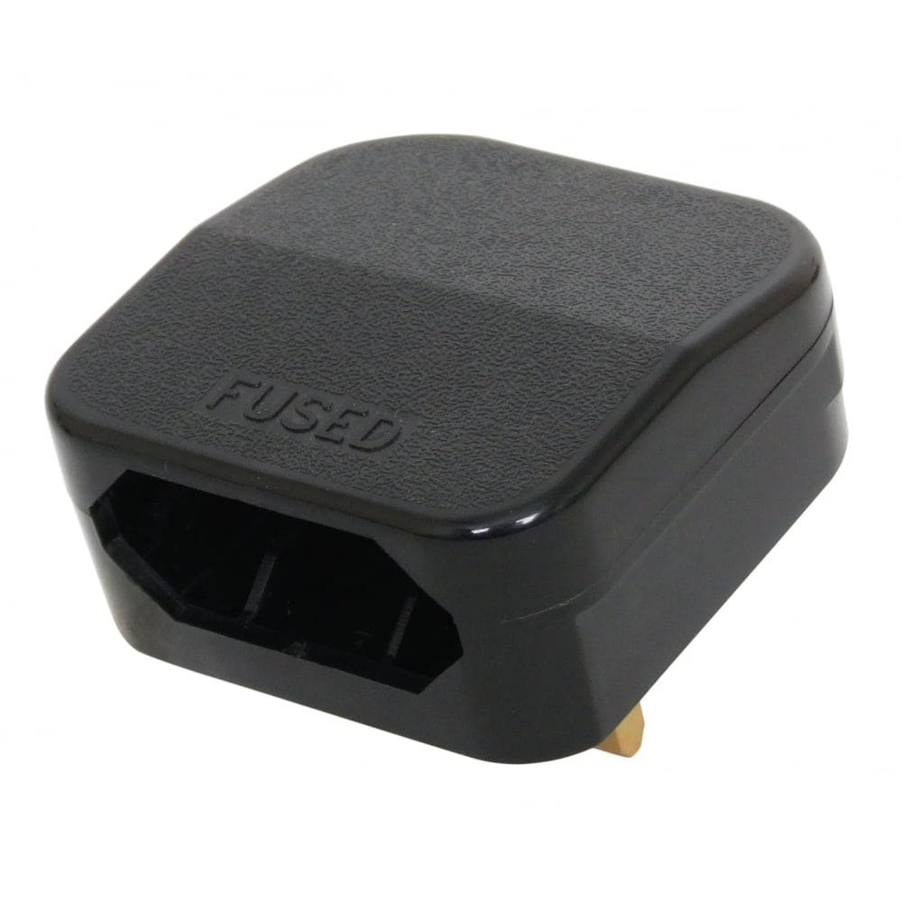 5A Fused 2 Pin Euro Plug to UK 3 Pin Mains European Converter BS1363