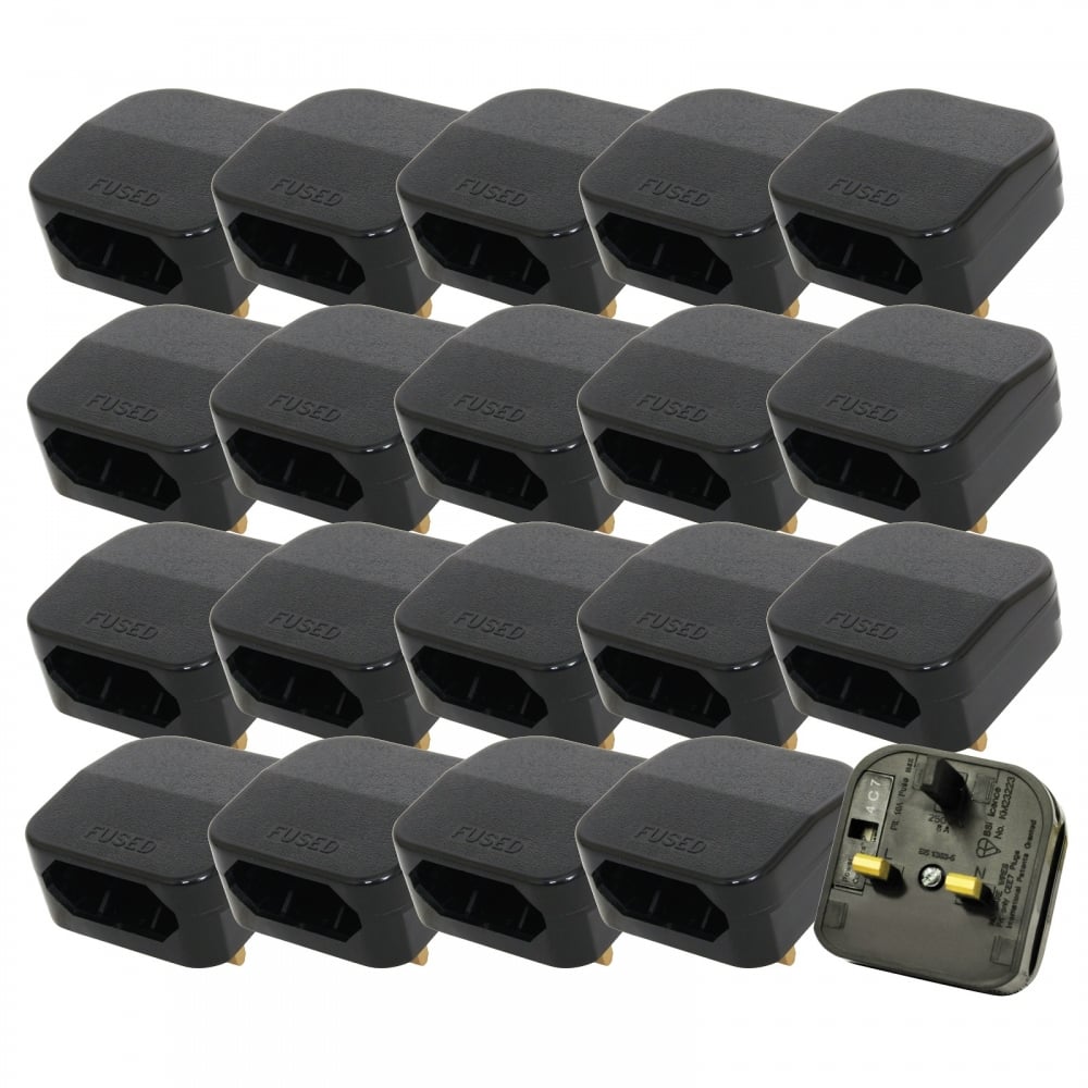 5A Fused 2 Pin Euro Plug to UK 3 Pin Mains European Converter BS1363