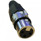3 Pin XLR Female Socket with Solder Terminals & Cable Protector