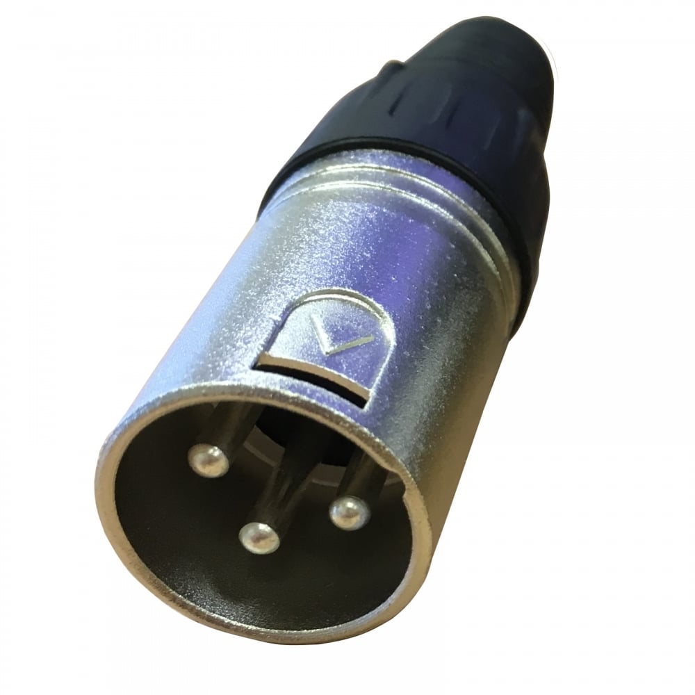 3 Pin XLR Male Plug with Solder Terminals & Cable Protector
