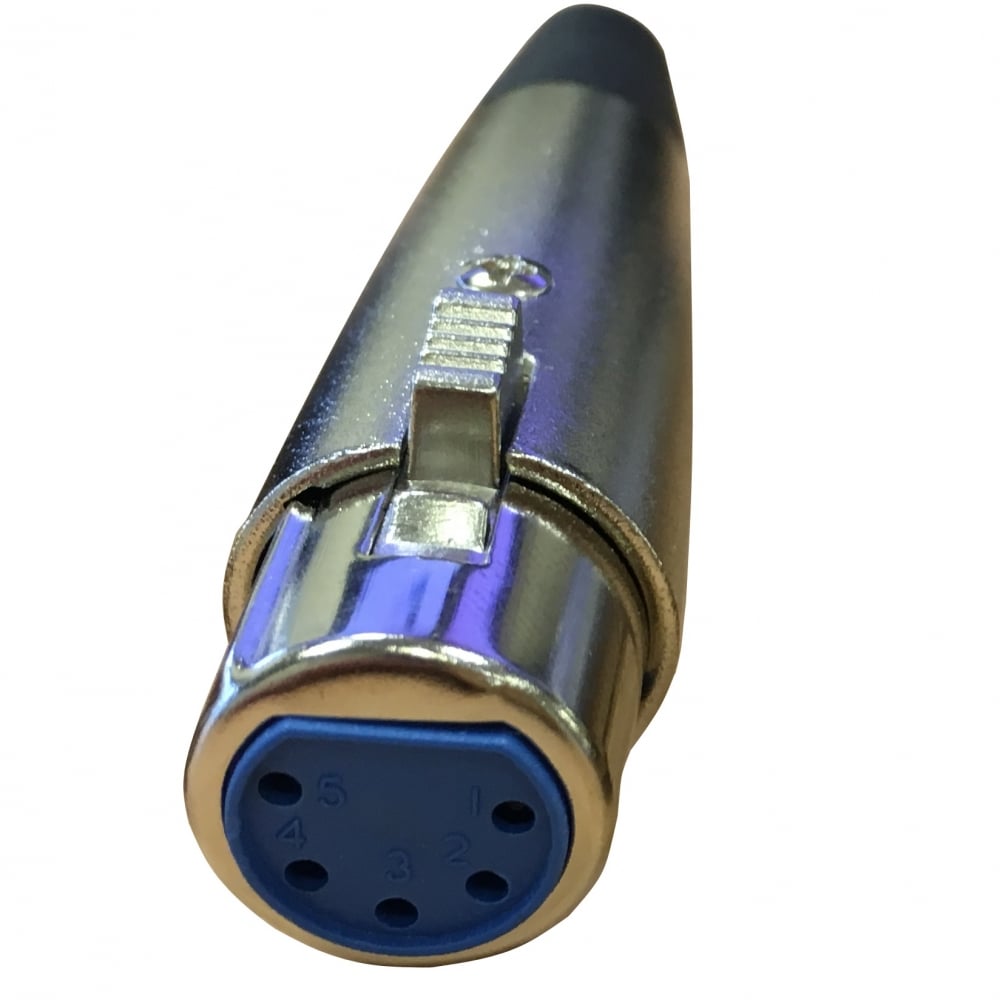 5 Pin XLR Female Socket with Solder Terminals & Cable Protector