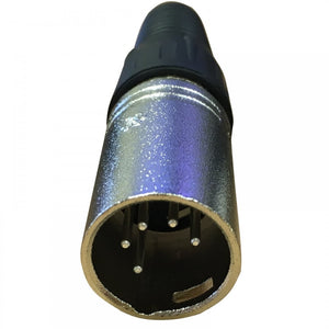 5 Pin XLR Male Plug with Solder Terminals & Cable Protector