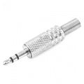 HQ 3.5 mm Nickle Plated Silver Stereo Jack Plug Metal Body Connector 3.5mm
