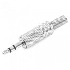 HQ 3.5 mm Nickle Plated Silver Stereo Jack Plug Metal Body Connector 3.5mm