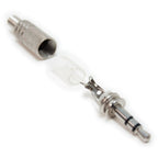 HQ 3.5 mm Nickle Plated Silver Stereo Jack Plug Metal Body Connector 3.5mm