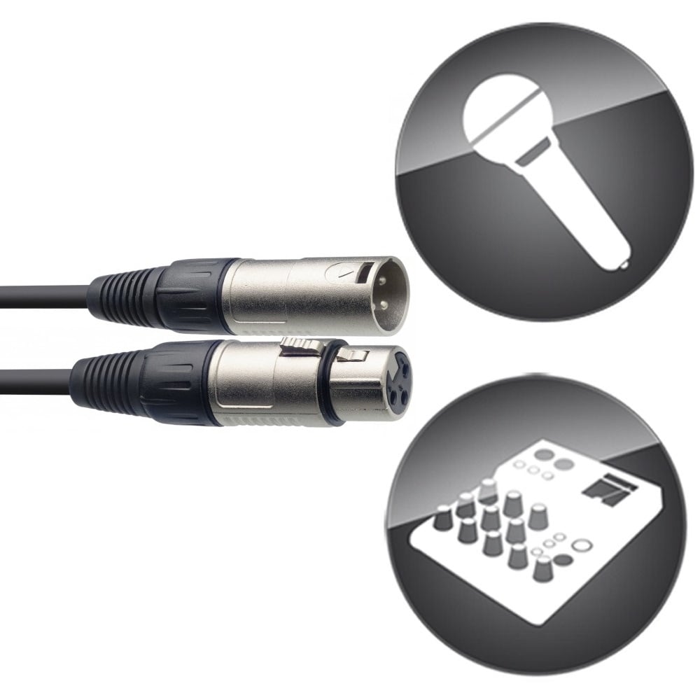 5 x 10M XLR Male to Female Microphone Lead & Audio Signal Cable Balanced Colour