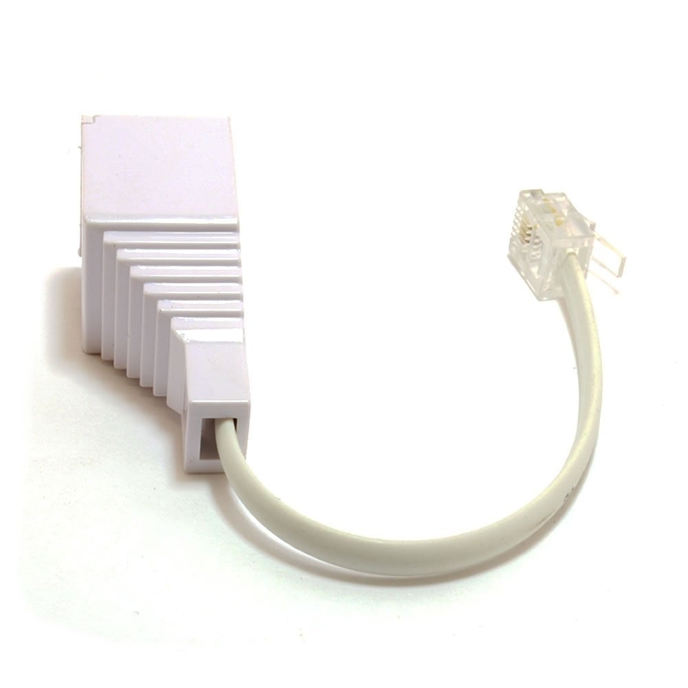 RJ11 4 Wire to UK BT Telephone Socket US Plug Adapter 6P4C 10cm Modem