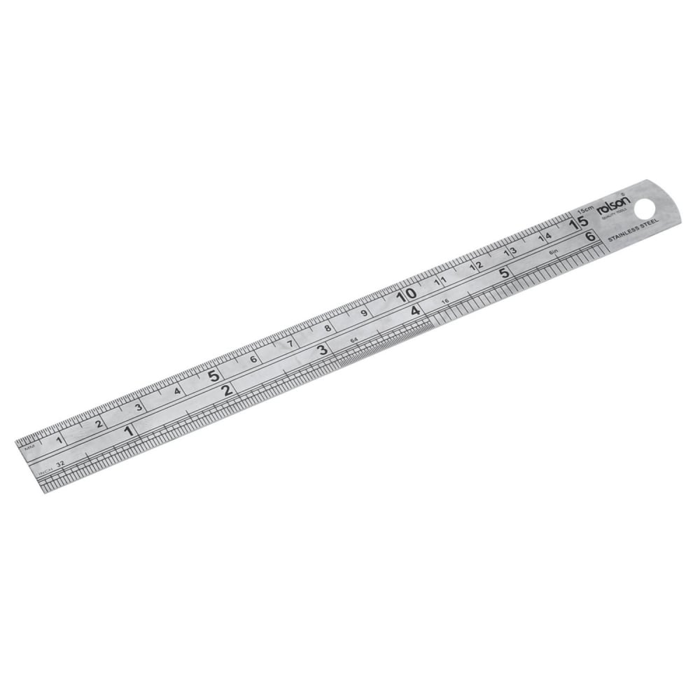 6" / 150mm Stainless Steel Ruler Metric & Imperial Engineers Pocket Rule