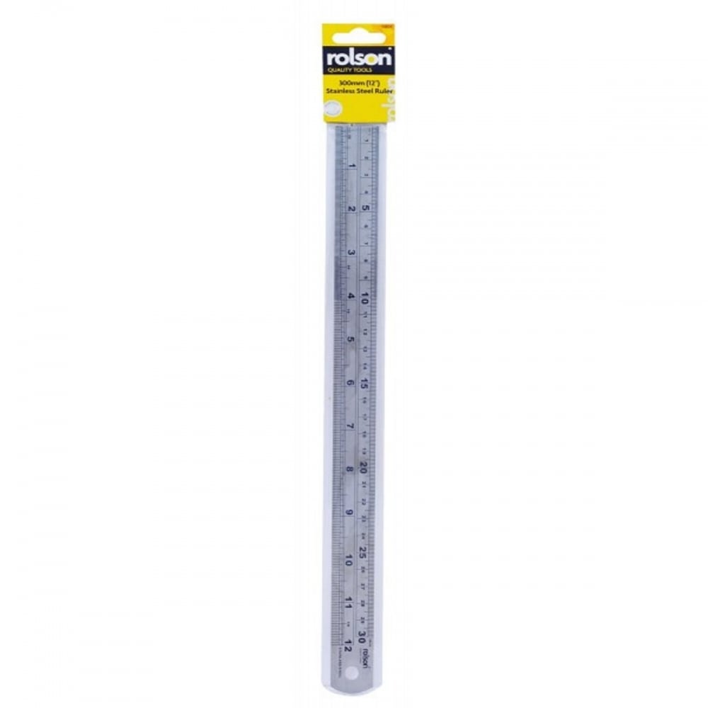 12" / 300mm Stainless Steel Ruler Metric & Imperial Engineers Rule
