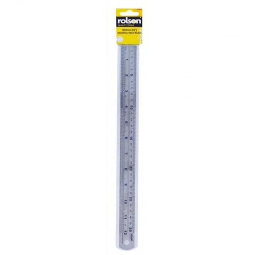 12" / 300mm Stainless Steel Ruler Metric & Imperial Engineers Rule