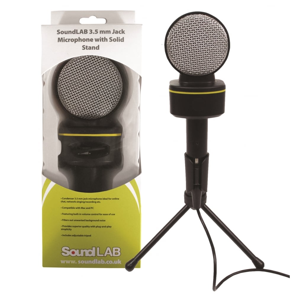 Digital Condenser Microphone 3.5mm Stereo Jack inc Stand For PC or Laptop