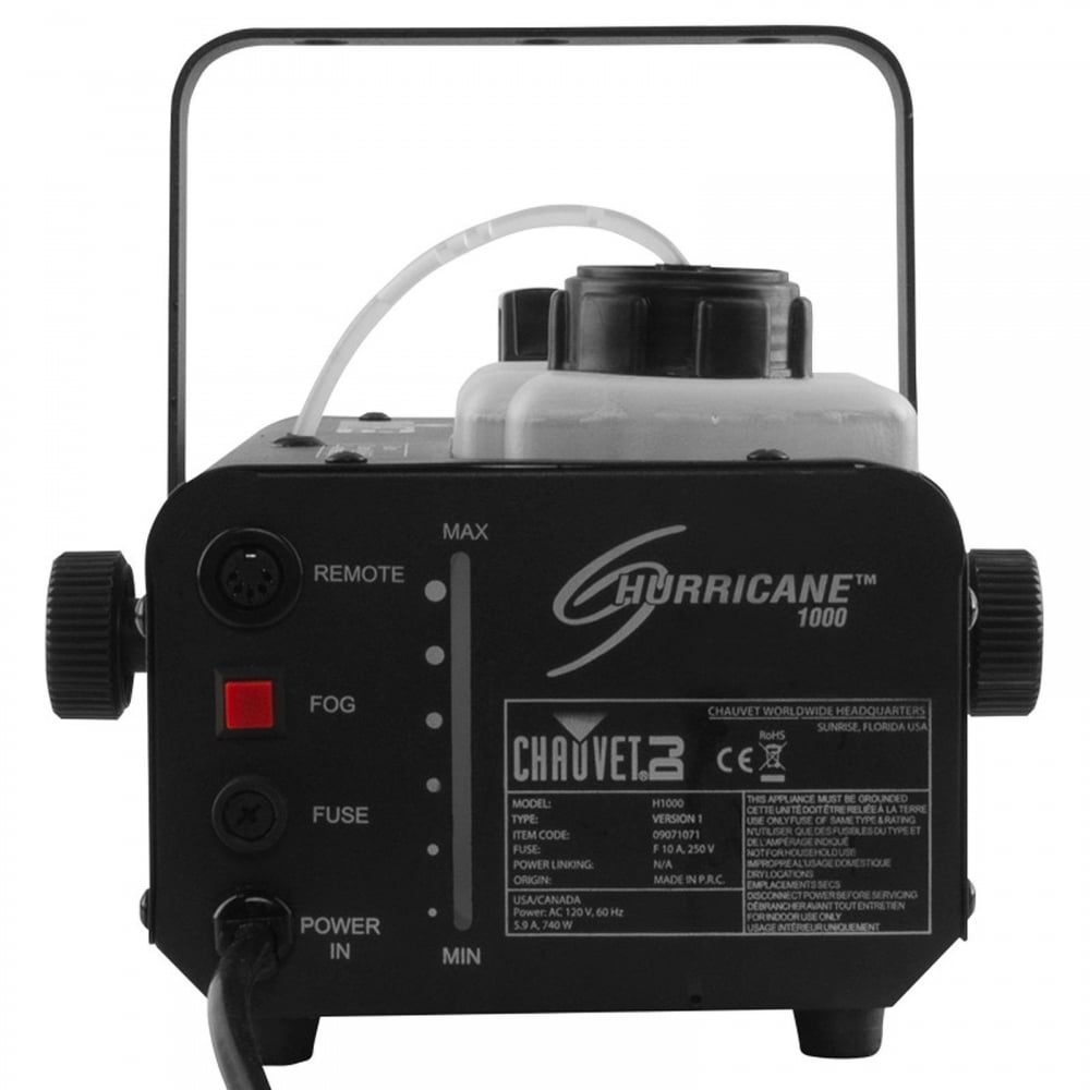 DJ Hurricane 1000 Lightweight Fog Machine W/Wired + Wireless Remote