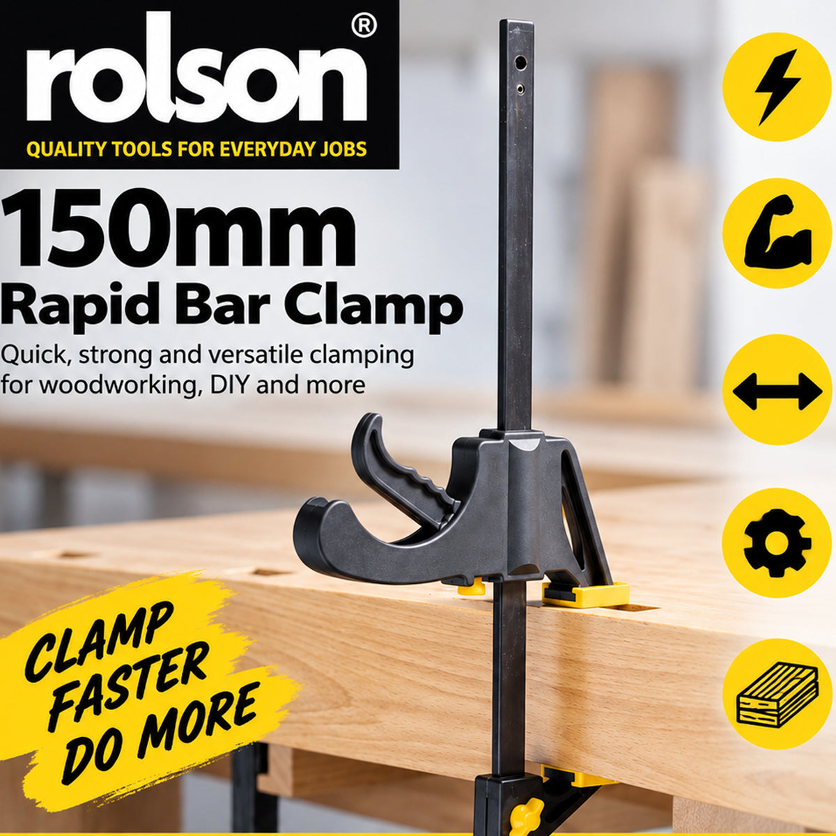 2pc Quick Grip Speed Light Duty Vice Bar 150mm Rapid Clamp Set 6"