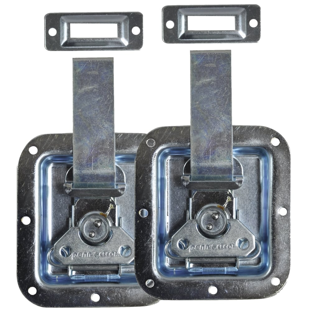 Butterfly Catch Silver Flight Case Over Latch with Extended Arm