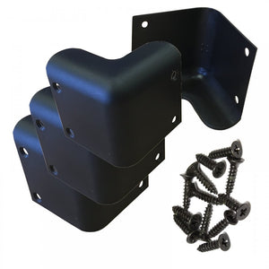 Set of 4 Guitar Amp Speaker Cabinet Plastic Corners Black 52mm Inc 16 Screws