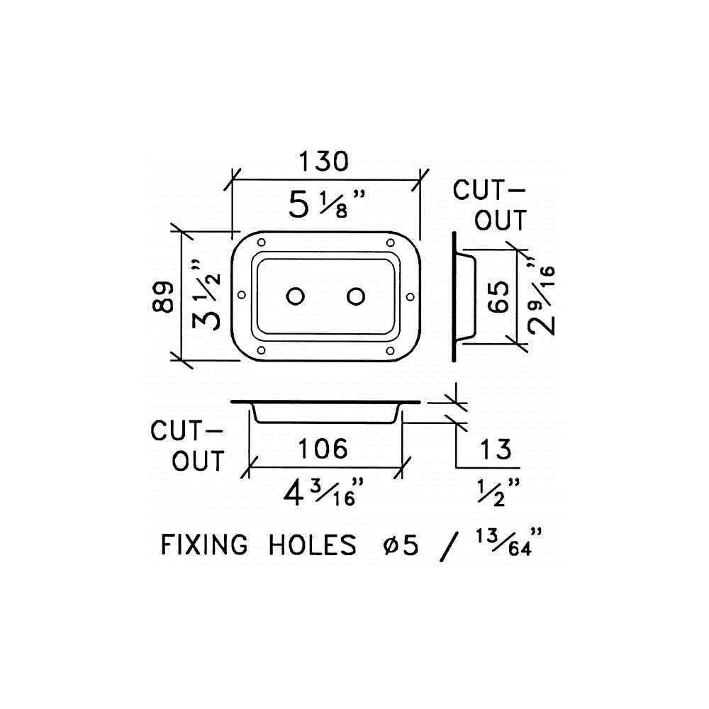 Punched Metal Connector Dish Plate for 2 x 6.35mm Sockets Mono Stereo