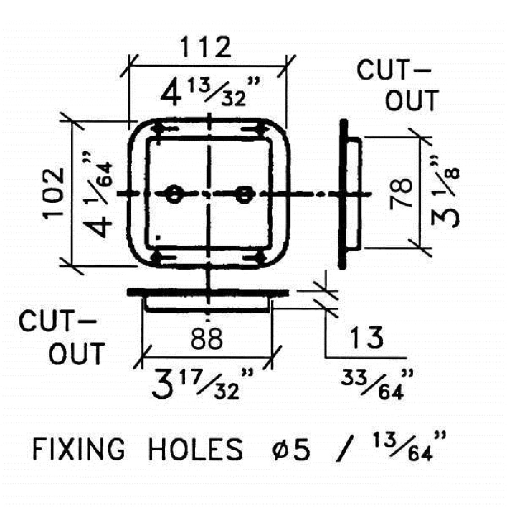 Square Punched Metal Connector Dish Plate for 2 x 6.35mm Sockets Mono Stereo