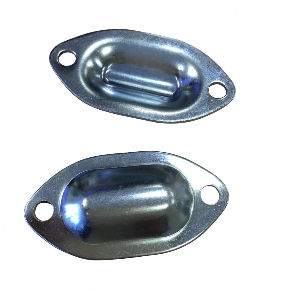 Set of 8 Recessed Nickle Guide Plates for Flight Case Stacking