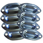 Set of 8 Recessed Nickle Guide Plates for Flight Case Stacking