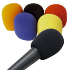 Pack of 5 Foam Microphone Windshield 43-50mm Opening Coloured