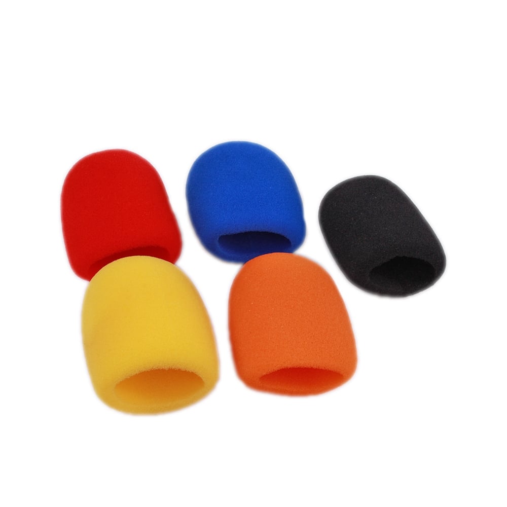 Pack of 5 Foam Microphone Windshield 43-50mm Opening Coloured