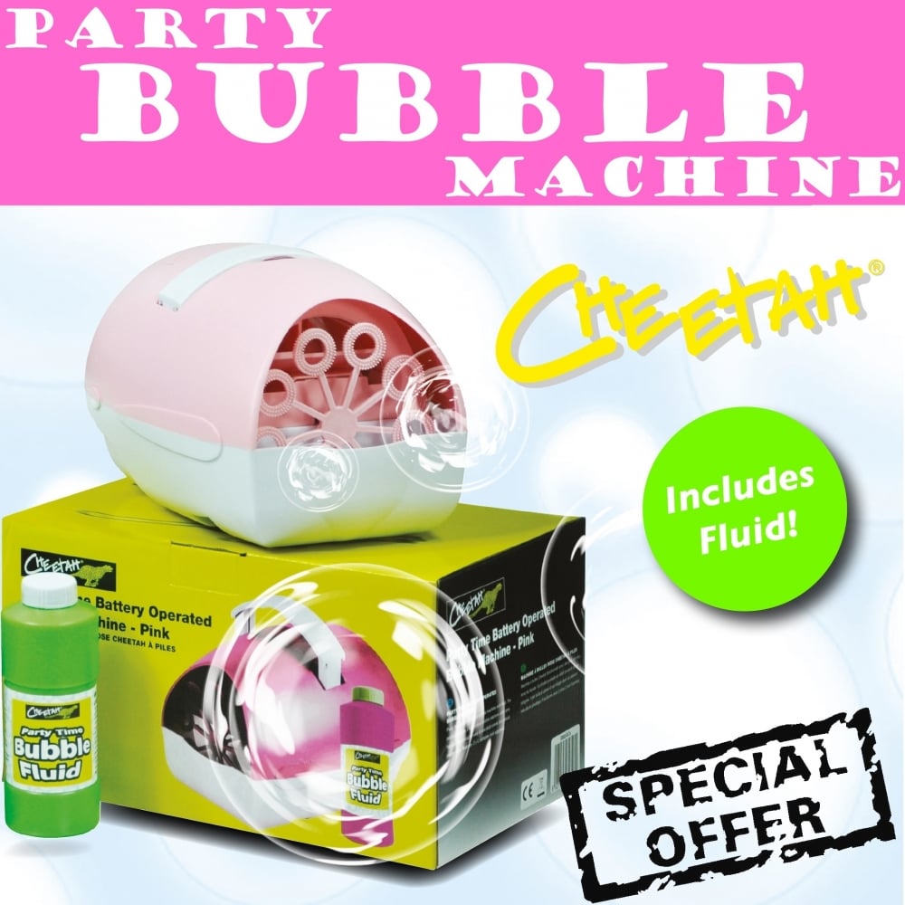 Pink Party Bubble Battery Machine Including Fluid