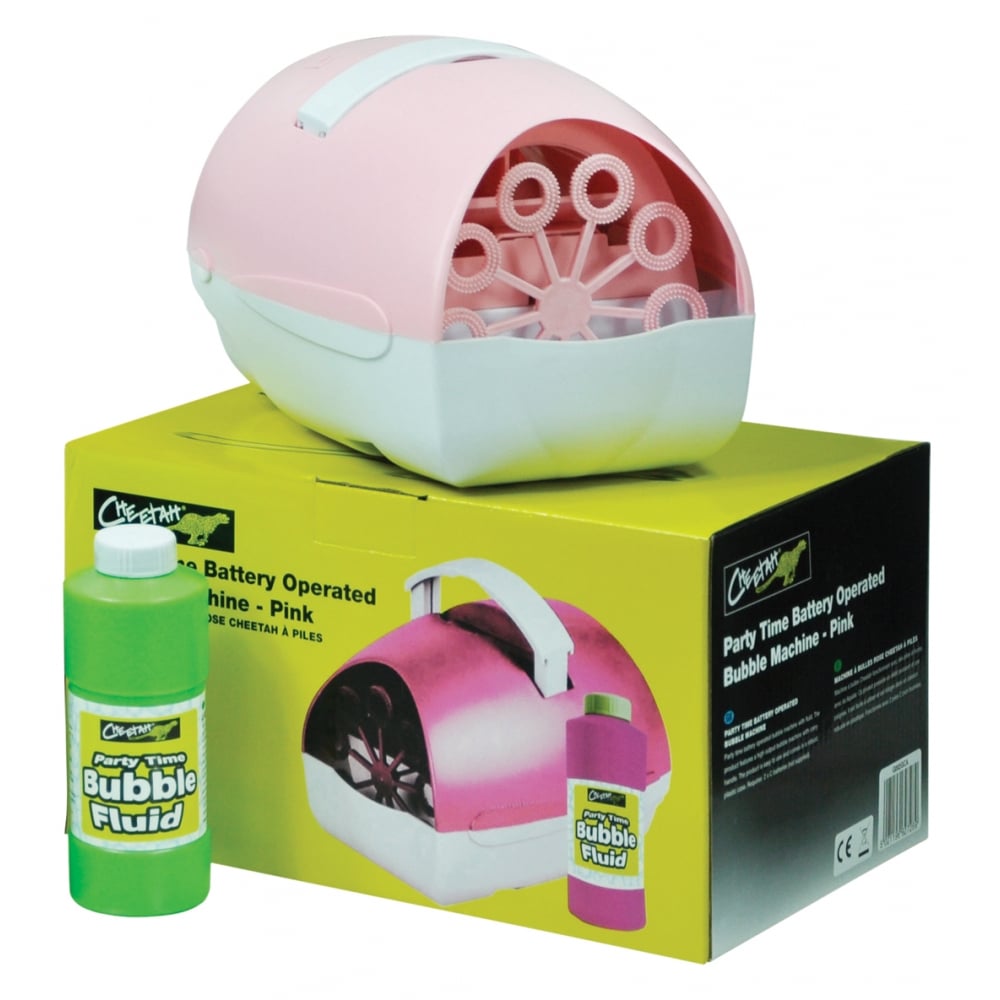 Pink Party Bubble Battery Machine Including Fluid