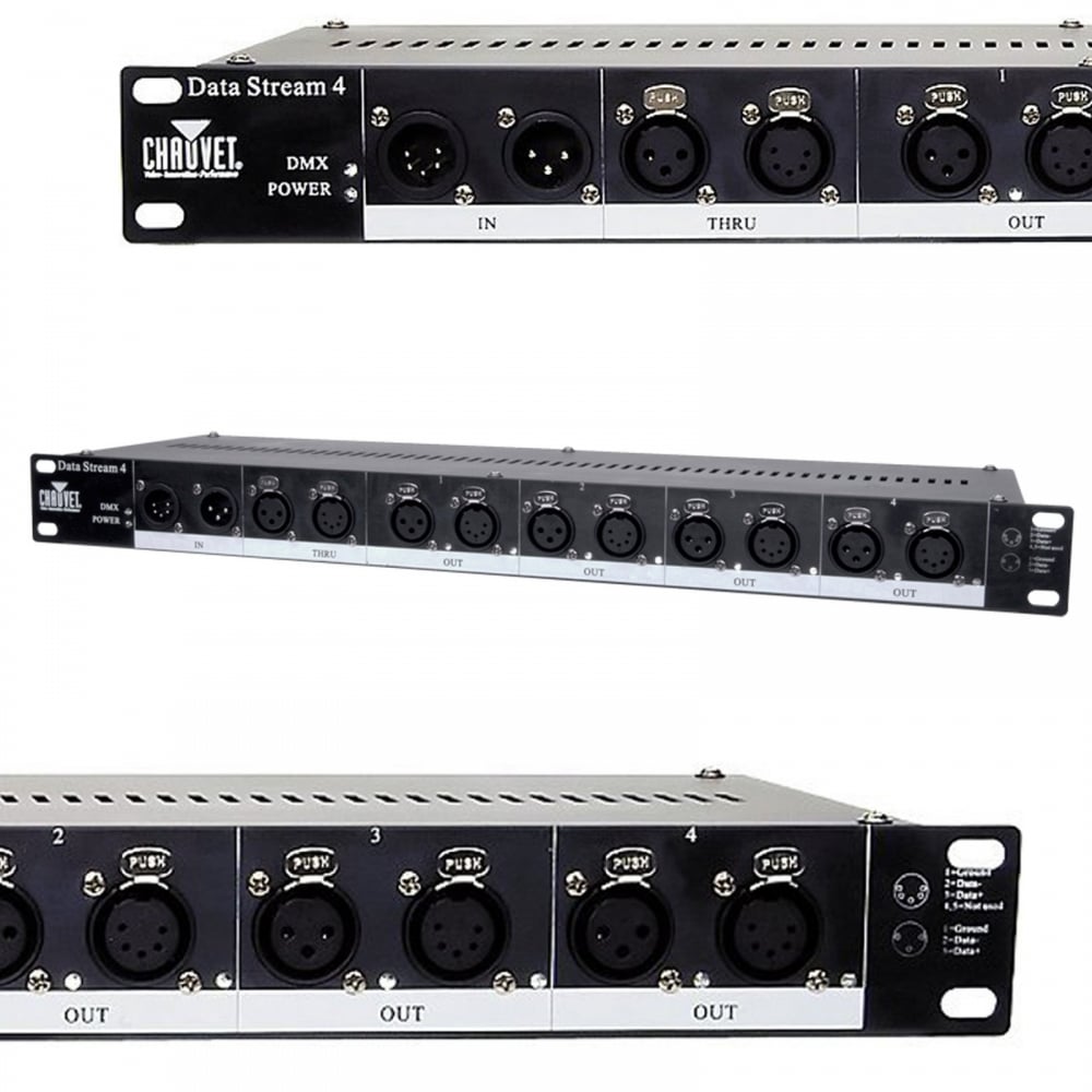 DJ Datastream 4 Universal 3 5 Pin DMX Optical Stage Splitter