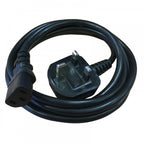 Black IEC (C13) to UK Mains Plug 1.5M Kettle Lead CE Approved Multi Packs