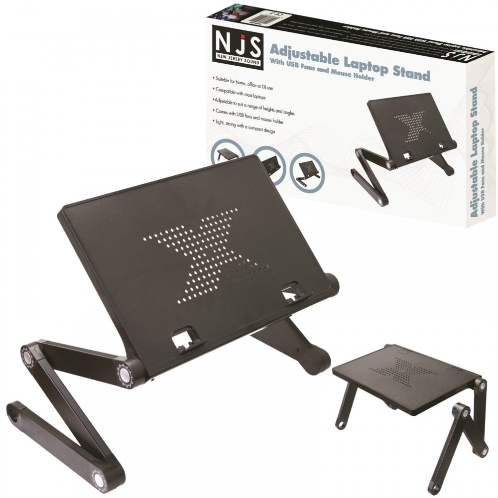 Adjustable Laptop / Tablet Stand With USB Fans Ideal For DJ Office
