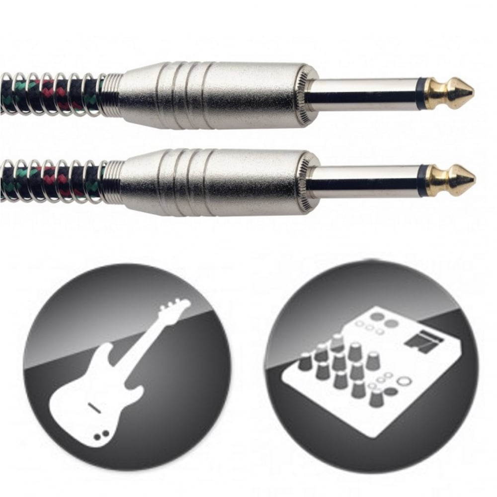6M Guitar Cable Lead Braided Vintage Tweed Style Electric Bass Acoustic